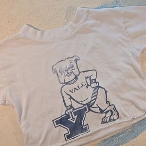 VTG C&G Kids Sm 7 Womens Babydoll T Cropped Yale Bulldogs Handsome Dan T Shirt